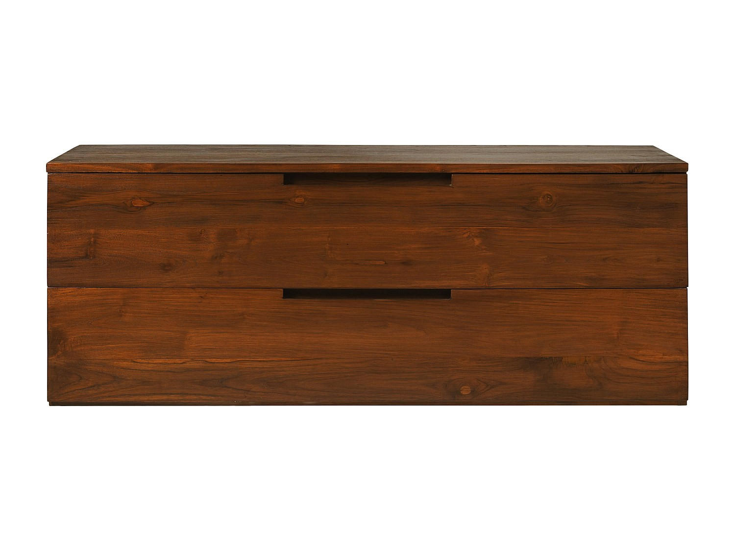 WASCHBECKENUNTERSCHRANK - 115 cm x 45 cm - Holz, Platte - Naturfarben Dunkel - BIMBING - Teakfarben, Holz (115/45/45cm) - Vente-Unique