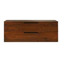 WASCHBECKENUNTERSCHRANK - 115 cm x 45 cm - Holz, Platte - Naturfarben Dunkel - BIMBING - Teakfarben, Holz (115/45/45cm) - Vente-Unique