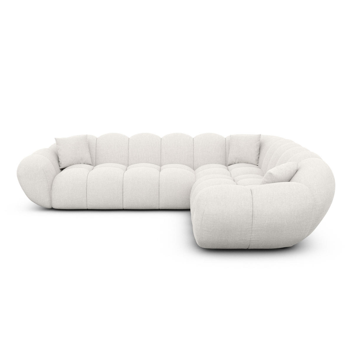 ECKSOFA Liva Weiß Strukturstoff - Weiß, Textil (258/258cm) - VAROYAL