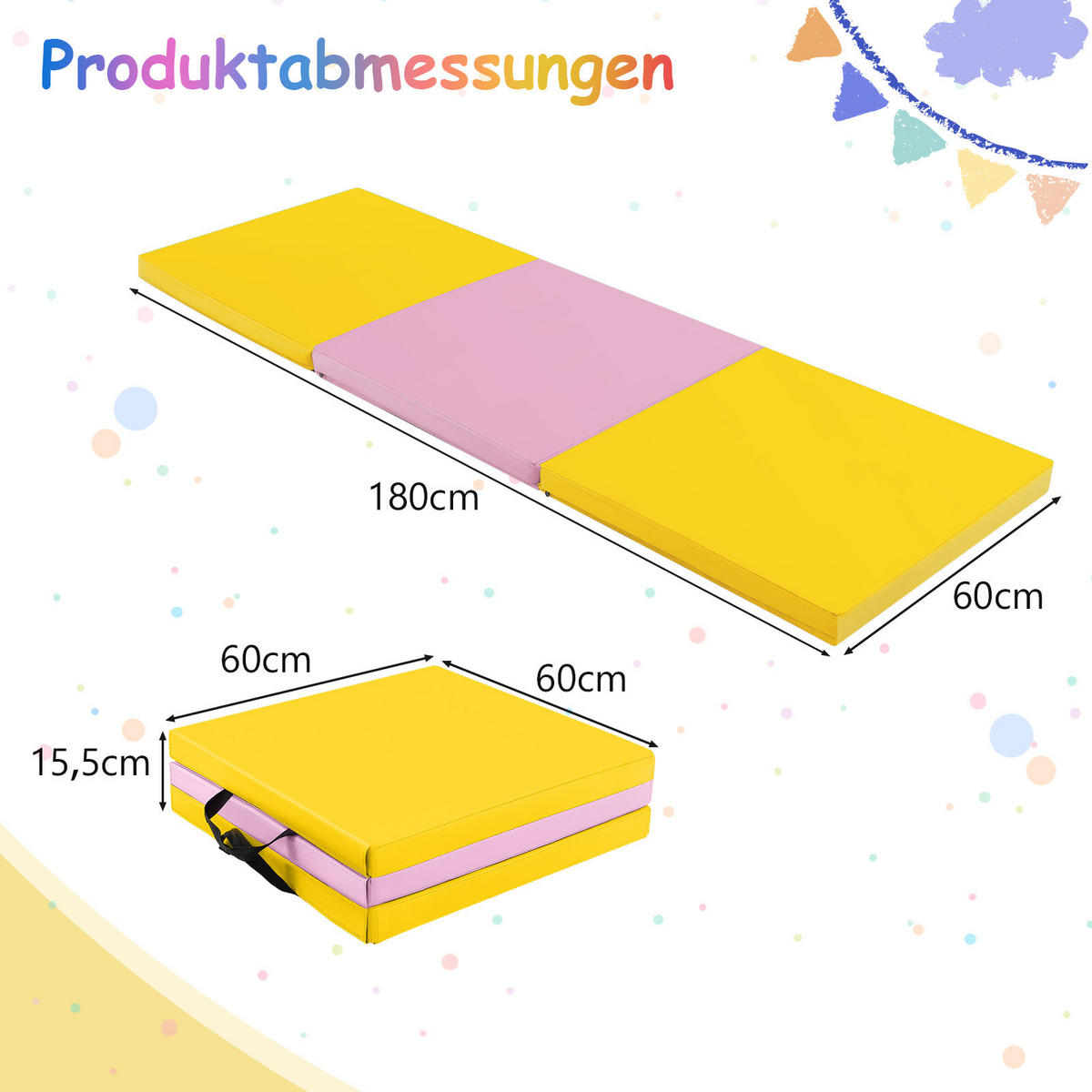 ÜBUNGSMATTE Gelb - Gelb, Leder (180/60cm) - COSTWAY
