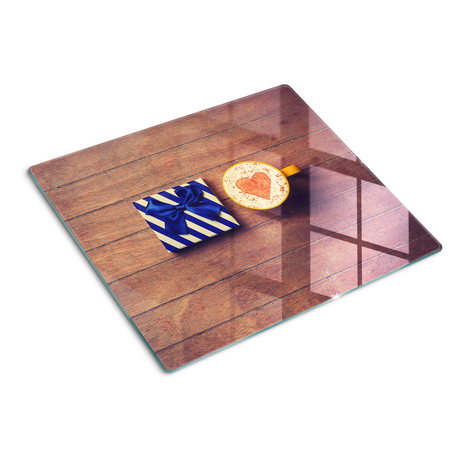 GLASPLATTE 60x52 cm Kaffeegeschenk - Blau, Glas (60/0.4/52cm) - TULUP