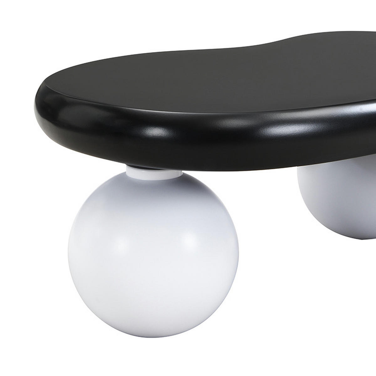 COUCHTISCH Cloud Style mit LED-Beleuchtung 95/32 cm Wolkenform 16 Farben wählbar - Schwarz/Weiß, Holzwerkstoff (95/62.5/32cm) - OKWISH