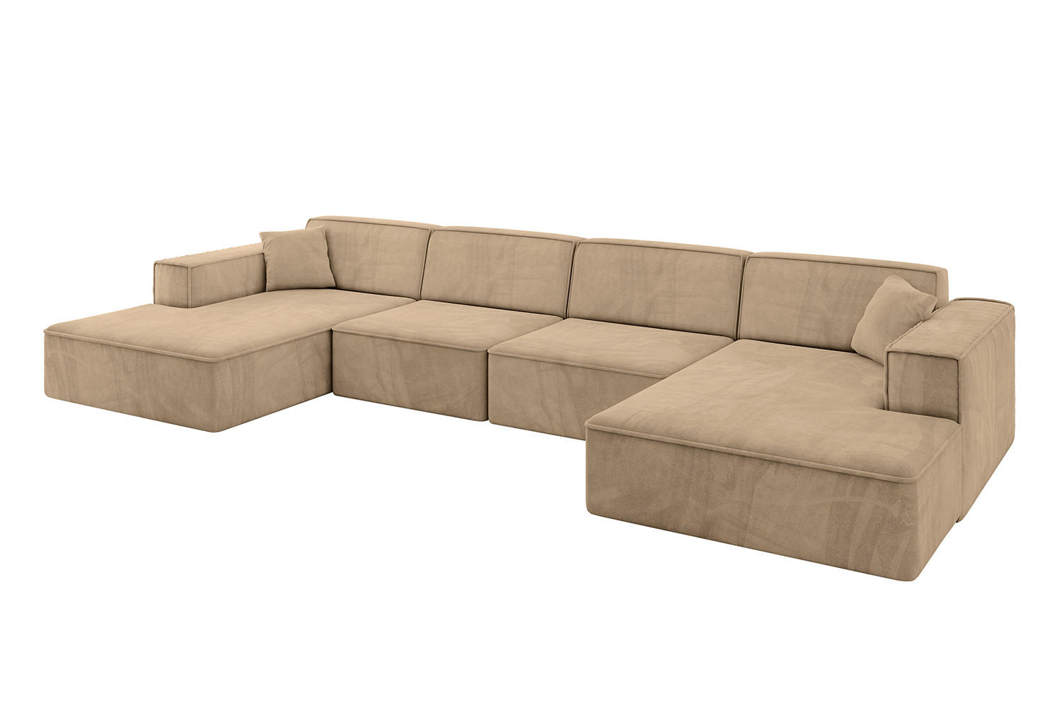 WOHNLANDSCHAFT IREA-U2-v4 - 388x171x79 cm Beige - Beige, Holzwerkstoff/Textil (388/79/171cm) - ALTDECOR