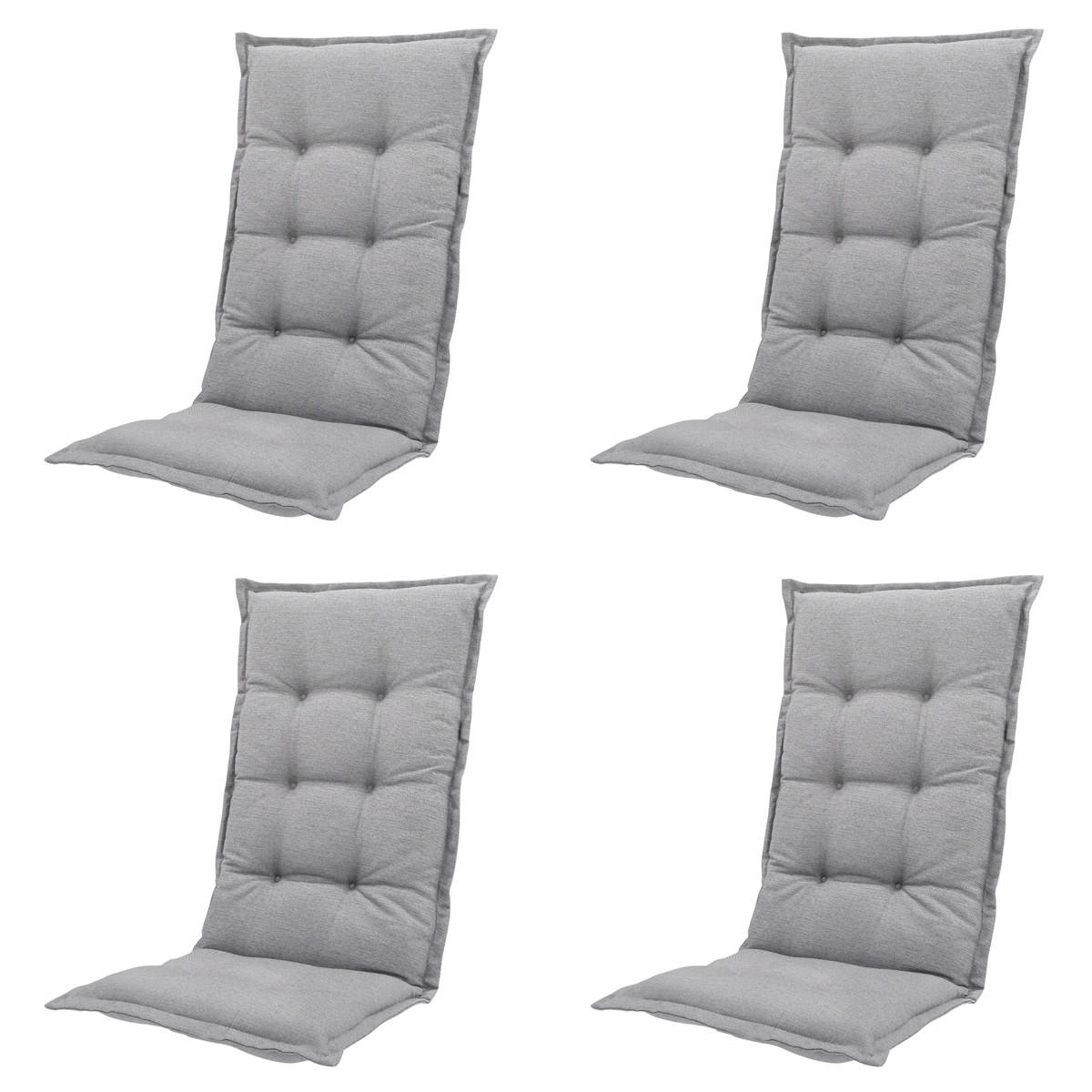 GARTENSTUHLKISSEN Naples 123/50 cm 4er-Set - Grau, Textil (50/7/123cm) - Madison