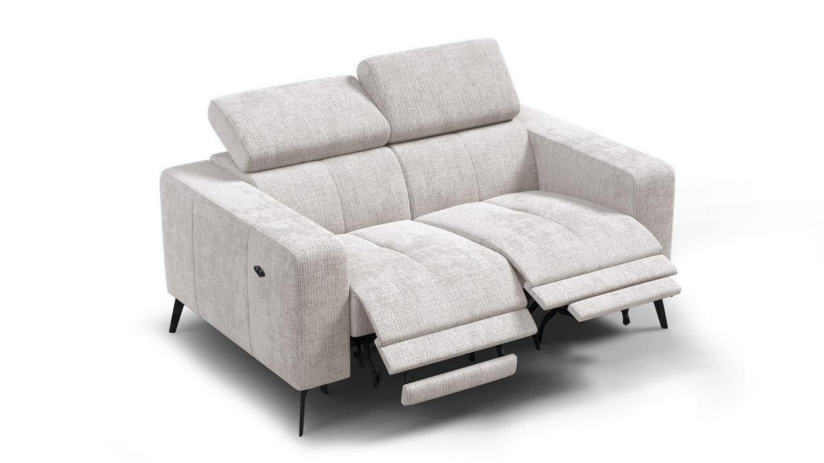 RELAXSOFA MORELLO 2-Sitzer, creme, 2 x Relax Zero Gravity - Creme, Holz/Textil (164/82/103cm) - Courtois Laville