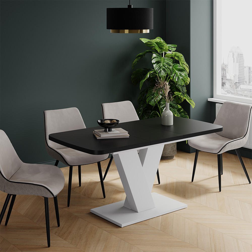 JÍDELNÍ STŮL Fenaro Černá/bílá - bílá/černá, kompozitní dřevo (80/120/77.4cm) - Vicco