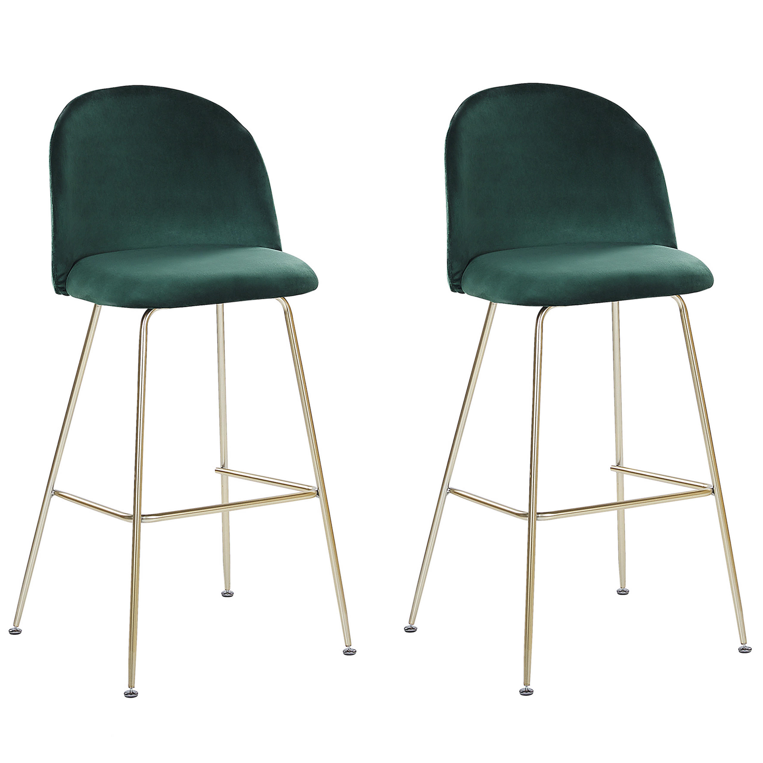 BARSTUHL 2er-Set Samtstoff Grün Arcola - Grün, Textil/Metall (52/114/54cm) - Beliani