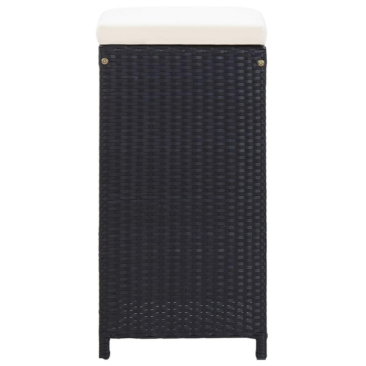 BARSET mit 6 Barstühle aus Poly Rattan, Schwarz, 7-teiliges Set - Schwarz, Kunststoff - vidaXL