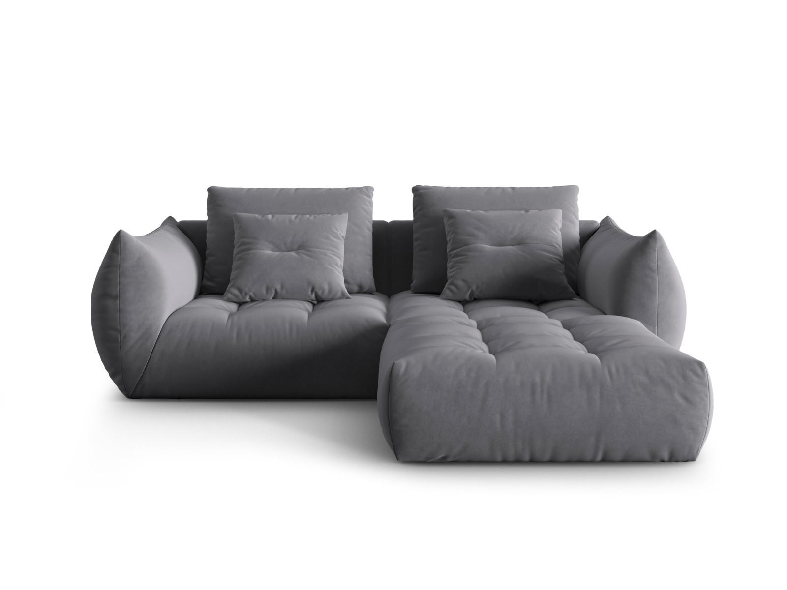 SOFA modular Bloom aus Samt dunkelgrau 3 Sitzplätze - Dunkelgrau, Textil (216/232cm) - Micadoni