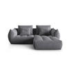 SOFA modular Bloom aus Samt dunkelgrau 3 Sitzplätze - Dunkelgrau, Textil (216/232cm) - Micadoni