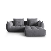 SOFA modular Bloom aus Samt dunkelgrau 3 Sitzplätze - Dunkelgrau, Textil (216/232cm) - Micadoni