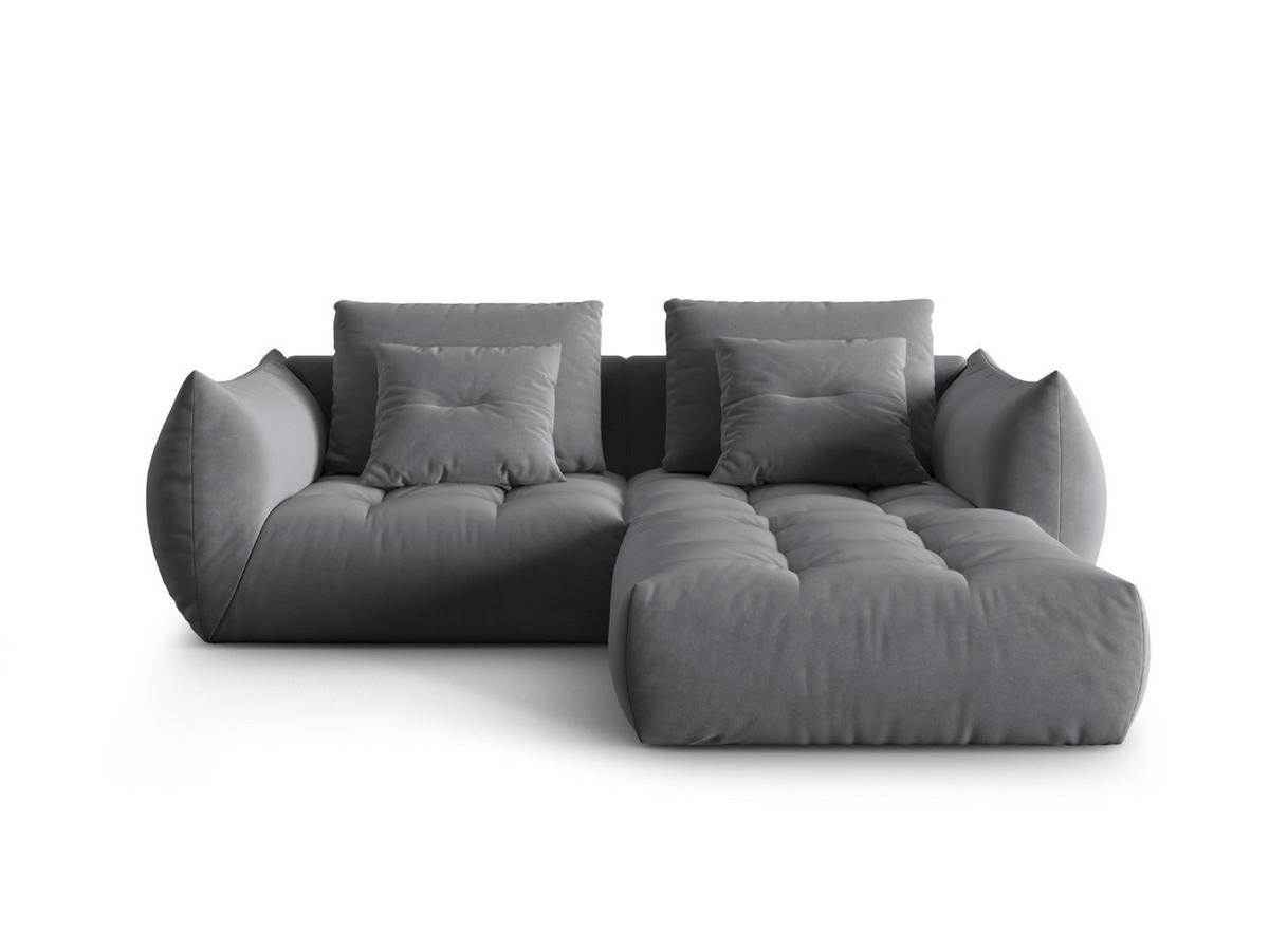 SOFA modular Bloom aus Samt dunkelgrau 3 Sitzplätze - Dunkelgrau, Textil (216/232cm) - Micadoni