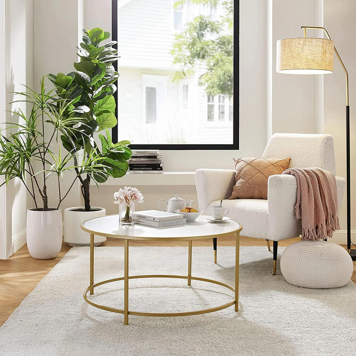 COUCHTISCHEN - Weiß, Holzwerkstoff (84/84/46cm) - Hansiro