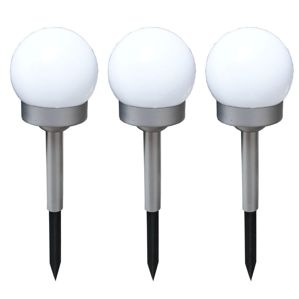 LED AUSSENLEUCHTE Solar Silber - Silberfarben, Kunststoff (10/10/34cm) - Globo Lighting
