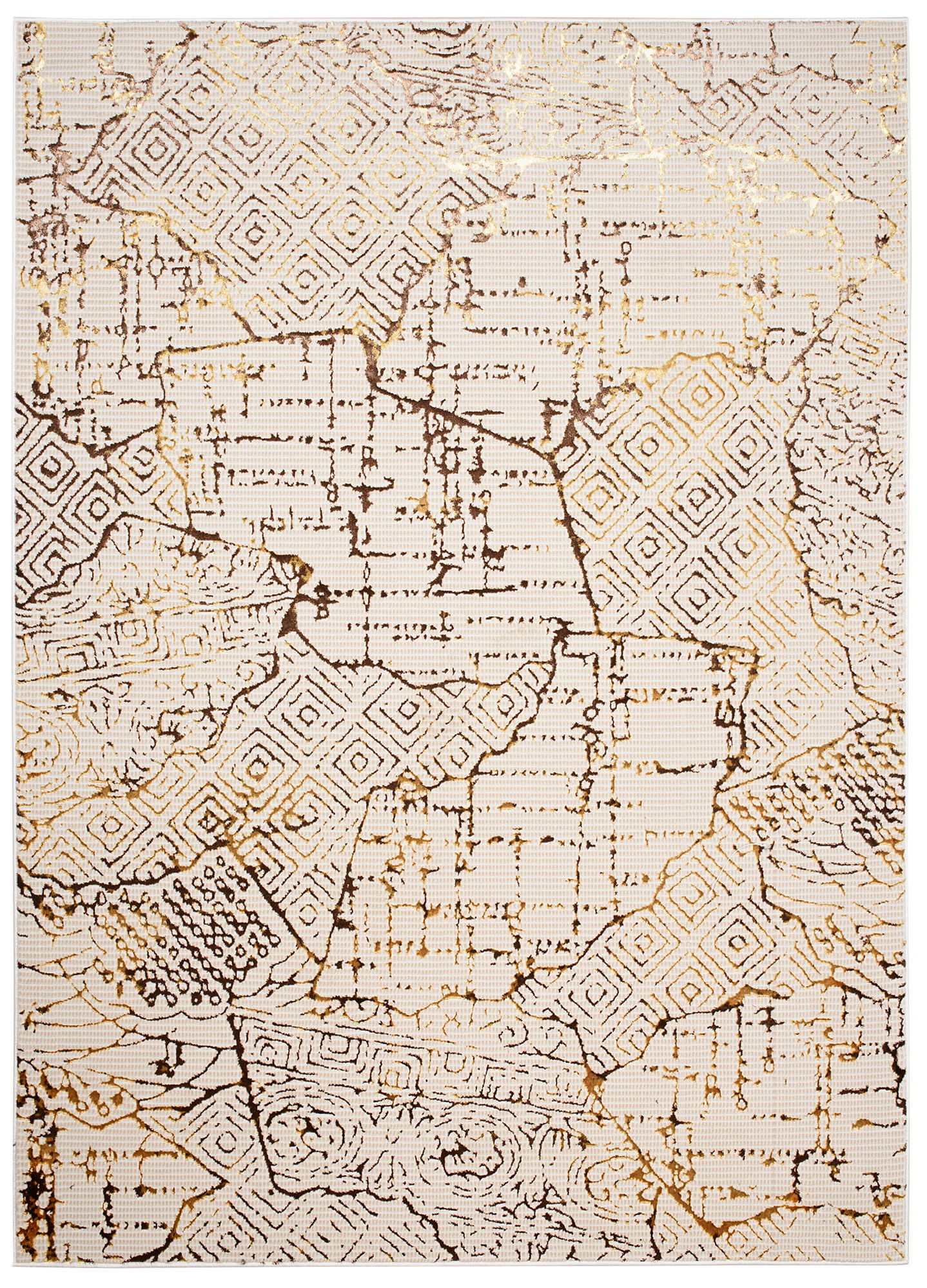 TEPPICH GOLDEN Creme 160/230 cm - Creme, Kunststoff (160/230cm) - Tapiso