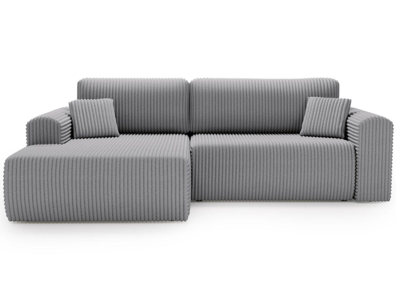 ECKSOFA Belvio Hellgrau Links - Hellgrau/Schwarz, Holz/Textil (257/177cm) - Graingold