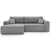 ECKSOFA Belvio Hellgrau Links - Hellgrau/Schwarz, Holz/Textil (257/177cm) - Graingold