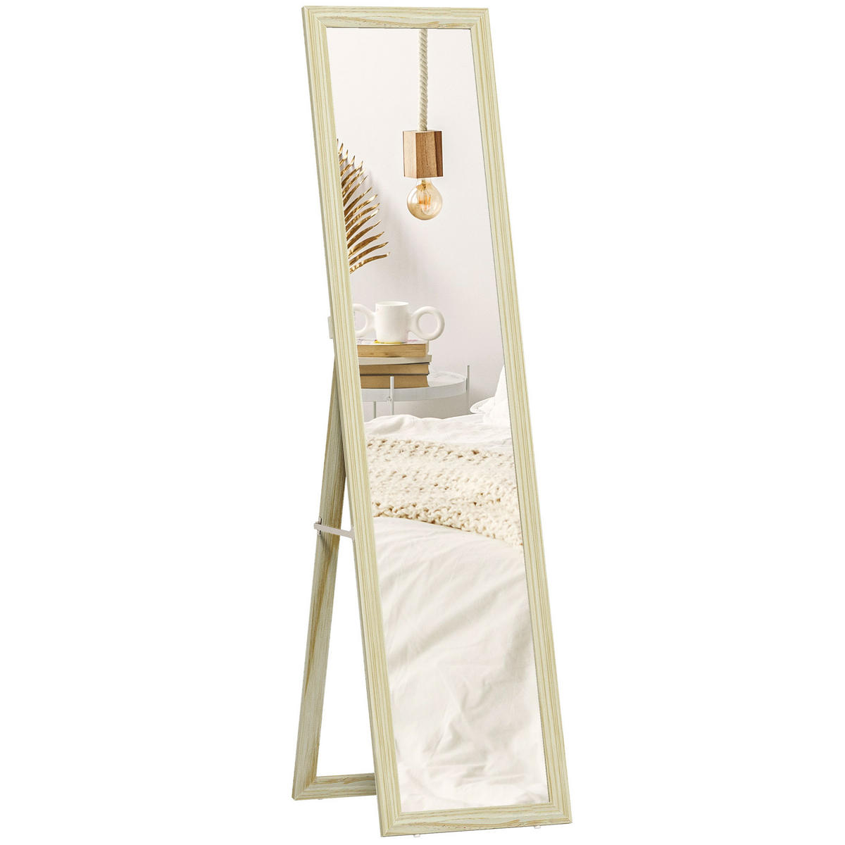 STANDSPIEGEL DE-17946 rechteckig mit Stand- & Wandmontage Natur - Naturfarben, Holzwerkstoff (37/154/1cm) - ComfortXL