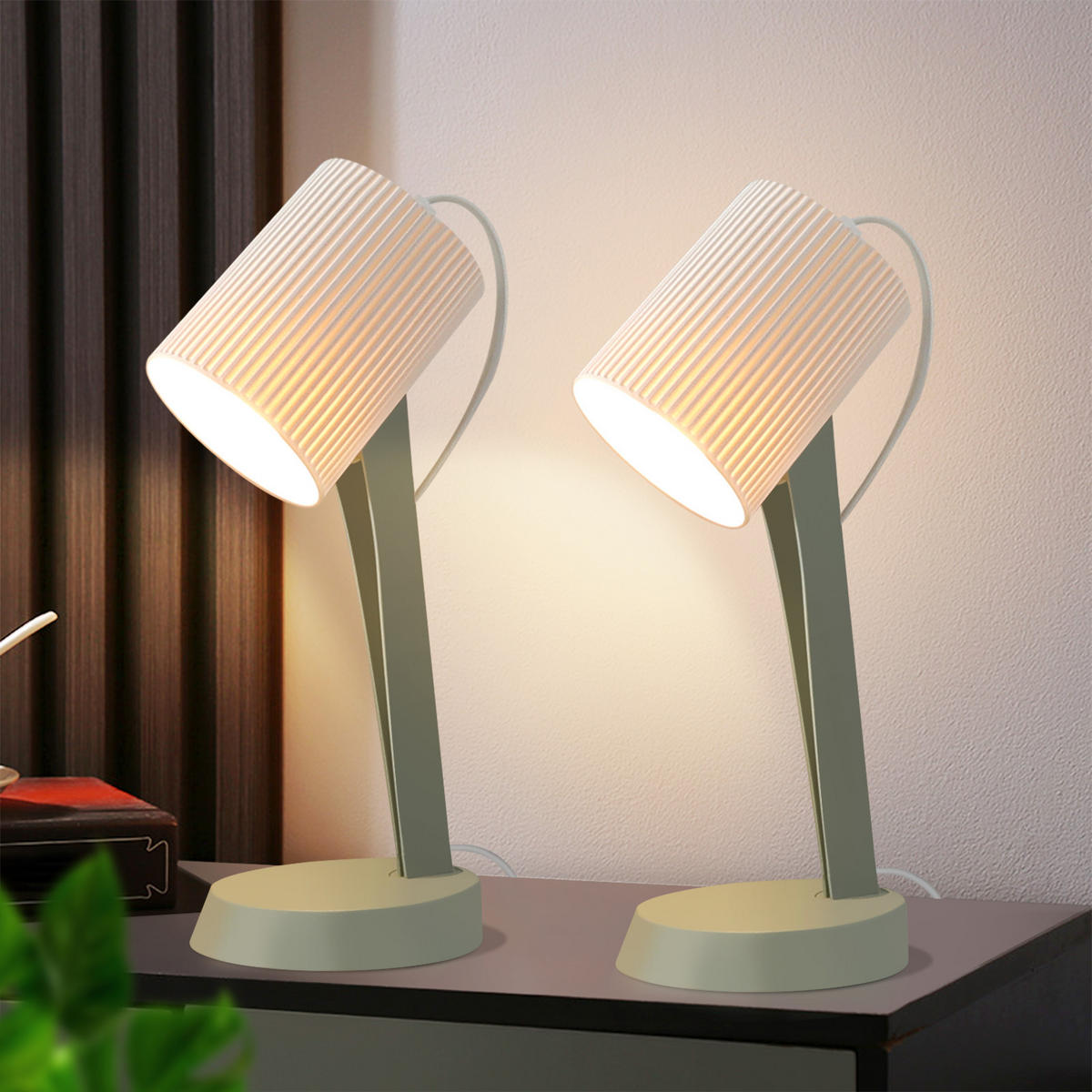 TISCHLEUCHTE Nauman (2er-Set) - Grün, Kunststoff (37.4/14/19.5cm) - Nettlife