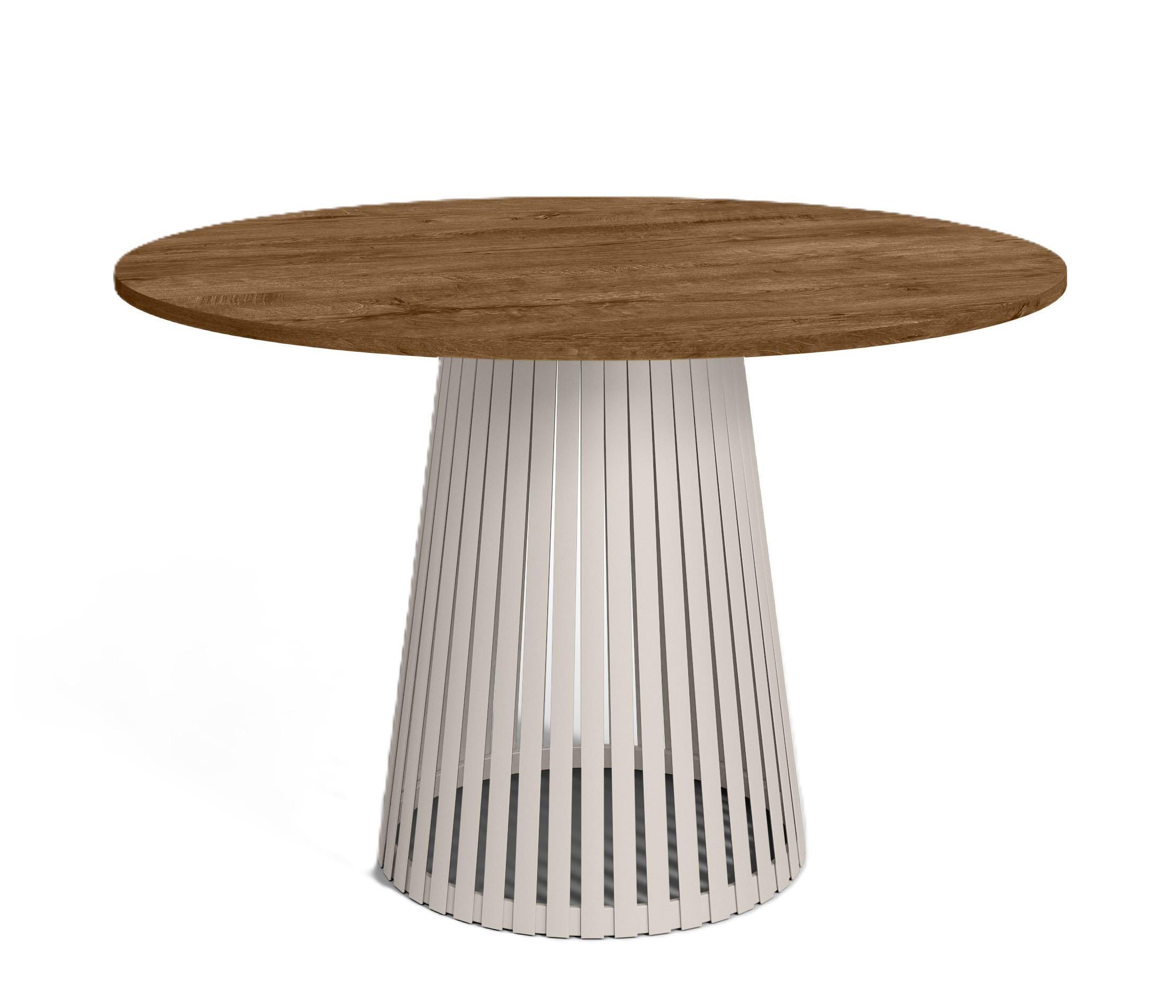 TISCH Kaschmir VIV Rund Mit Lamellenplatte Lefkas Eiche 110 cm - Braun, Holzwerkstoff (110/110/76cm) - Sepro Meble