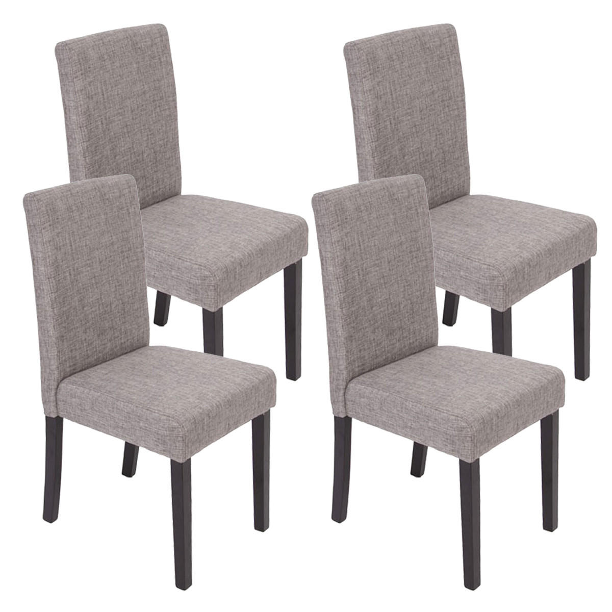 CHEFGASTRO ESSZIMMERSTUHL 4er-Set klassisch und zeitlos 90x43x56cm Sitzhöhe 45cm Textil dunkle Beine Grau jetzt nur online ➤