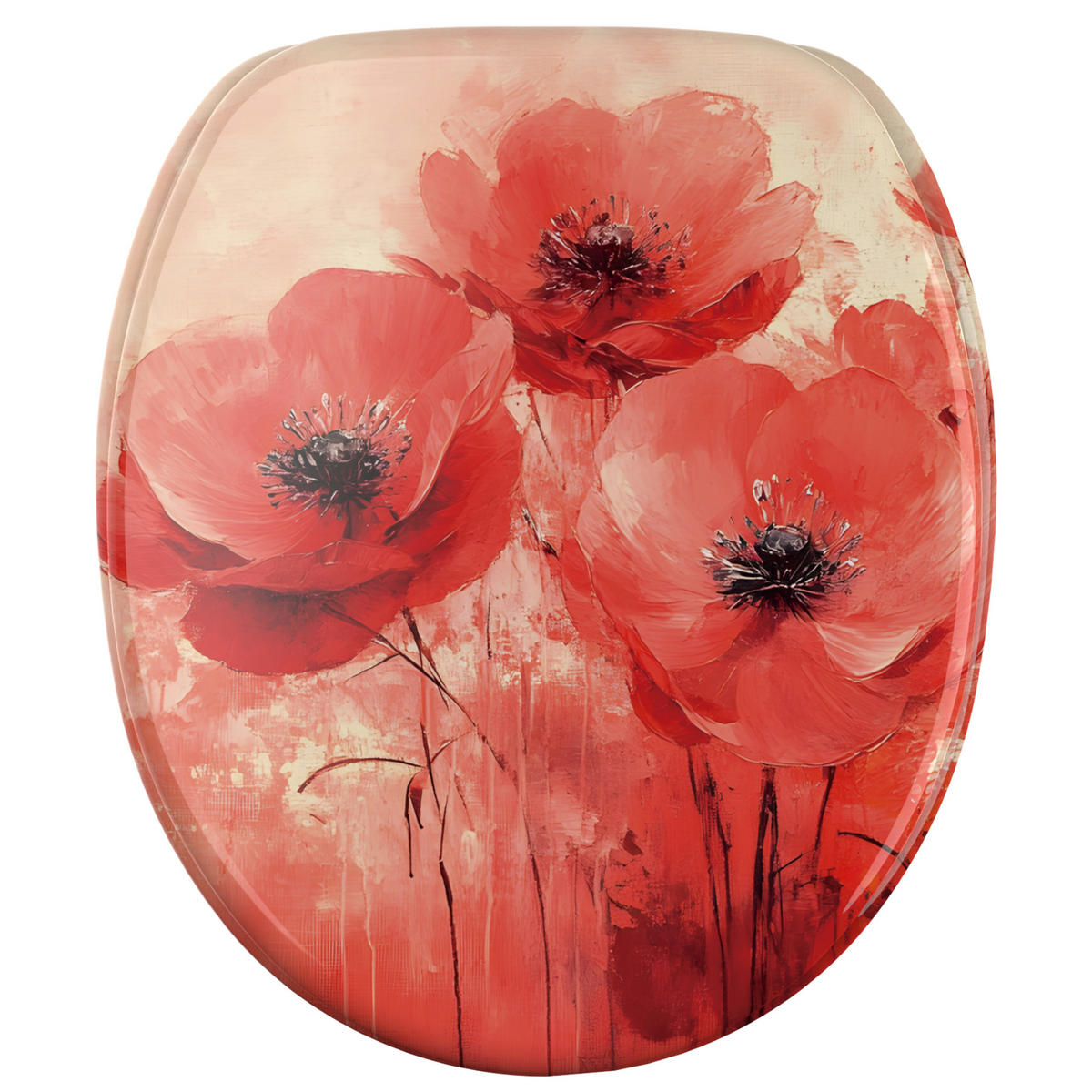 WC Sitz mit Absenkautomatik Poppy - Rot, Holzwerkstoff (38/6/47cm) - Sanilo