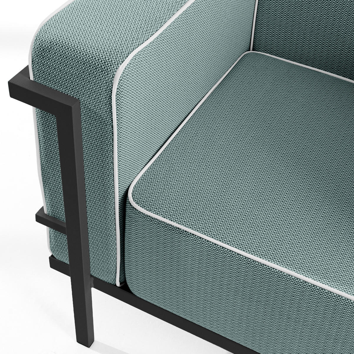 GARTENSOFA TRIGLO 2-Personen, Stahlrahmen, Modern, Dunkelgrau - Dunkelgrün/Dunkelgrau, Textil/Metall (164/70/69cm) - KONSIMO®