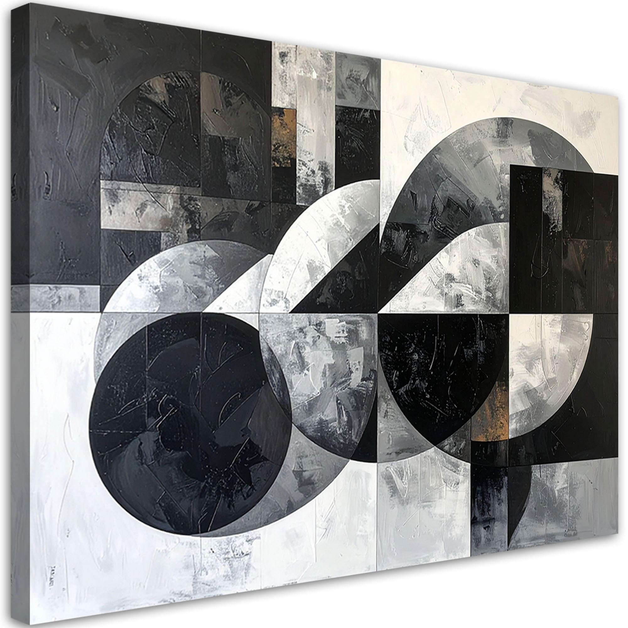 LEINWANDBILD 3D und geometrisch 90x60cm - Schwarz, Textil (90/60cm) - Feeby