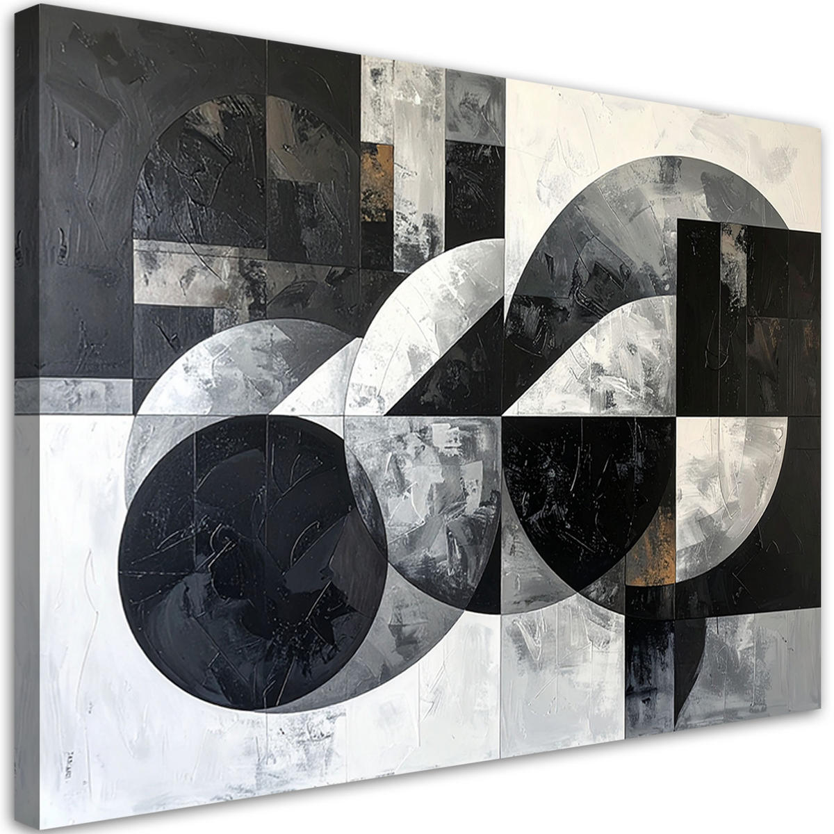 LEINWANDBILD 3D und geometrisch 90x60cm - Schwarz, Textil (90/60cm) - Feeby