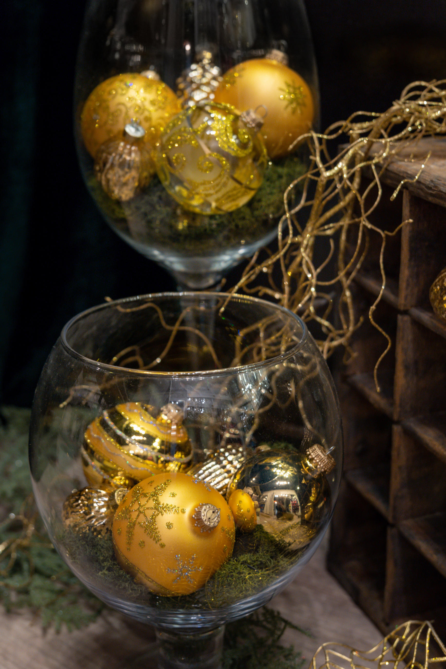 CHRISTBAUMKUGELN Set Liliana Goldfarbig 8cm (Glas / 9 Stk.) - Goldfarben, Glas (8/8/8cm) - Krebs Glas Lauscha