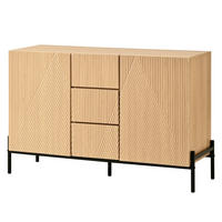 SIDEBOARD DE-37567 115,5/40/76 cm mit geometrischer Struktur Natur - Naturfarben, Holzwerkstoff (115.5/76/40cm) - ComfortXL