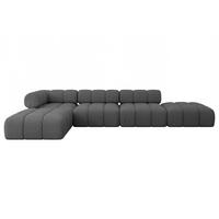 ECKSOFA modulares Sofa Kerru-L2 - 380x190x70 cm Grau Bouclé - Grau, Holzwerkstoff/Textil (380/190cm) - ALTDECOR