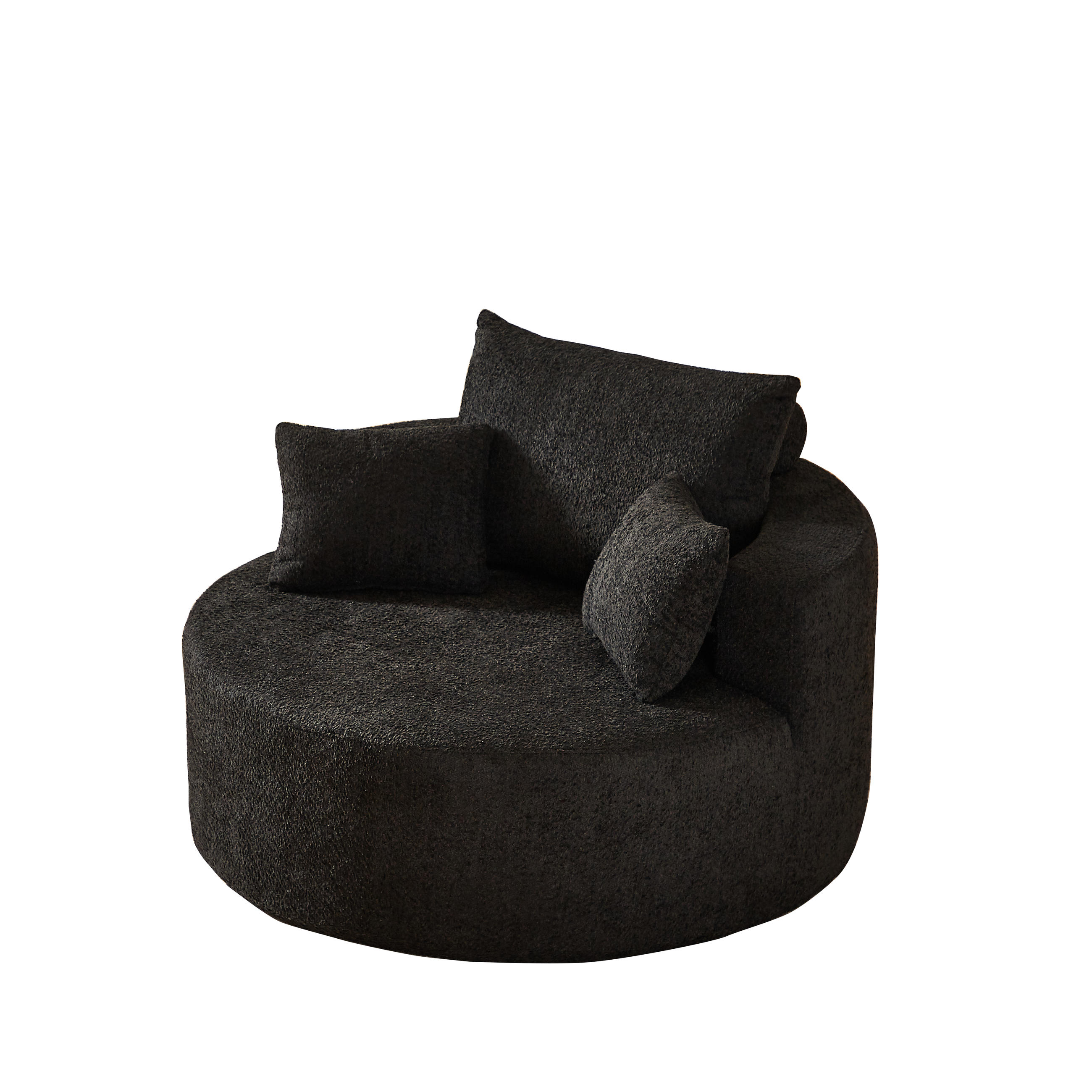 SESSEL DE-34509 Chenille-Stoff Schwarz - Schwarz, Textil (127/82/127cm) - ComfortXL