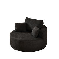 SESSEL DE-34509 Chenille-Stoff Schwarz - Schwarz, Textil (127/82/127cm) - ComfortXL
