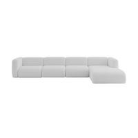 ECKSOFA Ottomane Rechts MIRA-L3 409x179x70 Hellgrau Bouclé - Silberfarben/Hellgrau, Holzwerkstoff/Kunststoff (409/179cm) - ALTDECOR