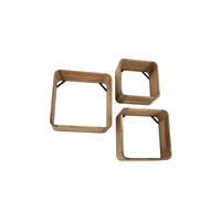 WANDREGAL VARA 3ER SET Holz Akazie - Naturfarben, Holz (40/40/15cm) - KAWOLA