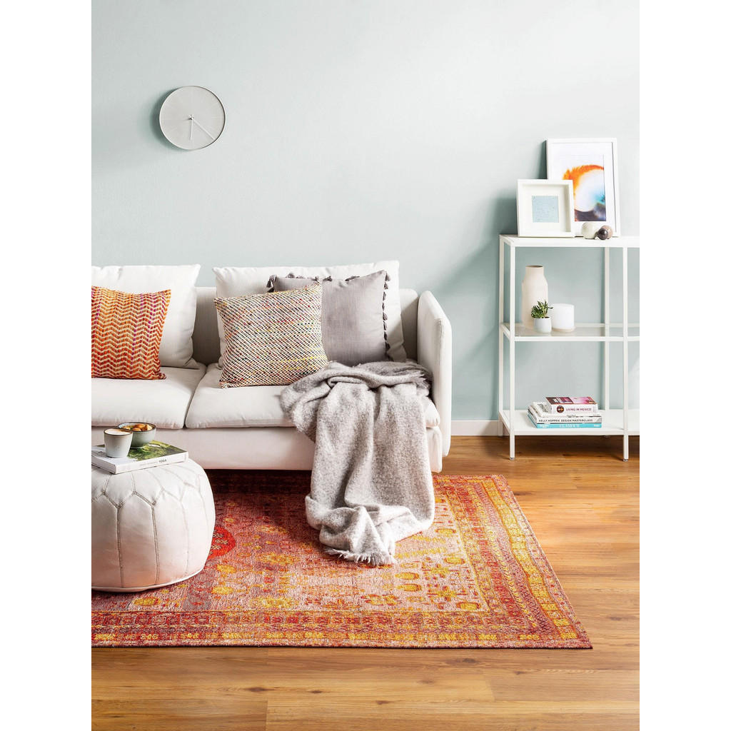 Thumbnail - benuta Pop Flachgewebeteppich, Rot, Textil, Beton Optik, Rechteckig, 195x285 cm, Oeko-Tex® Standard 100, wasserabweisend...