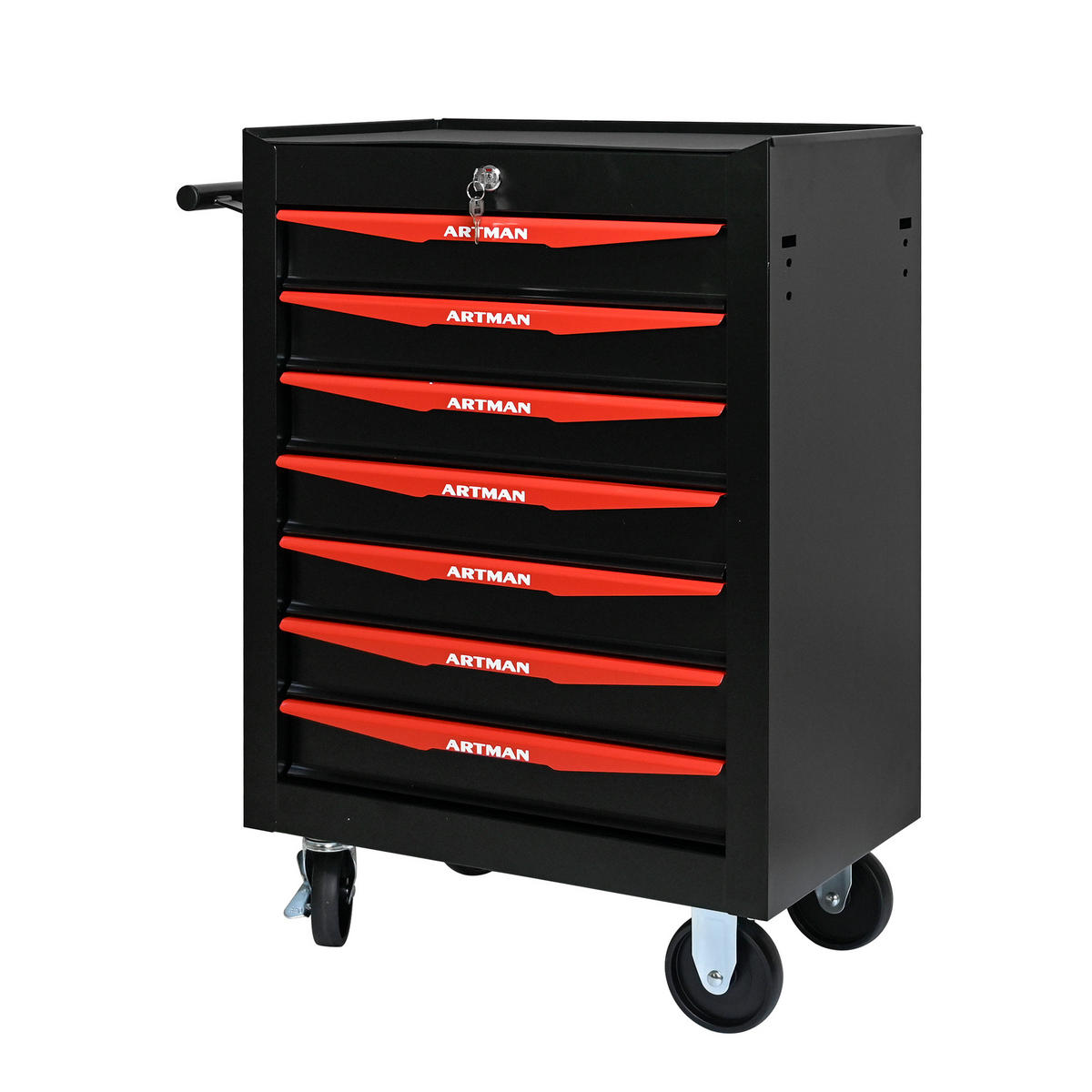 KOMBINATIONS-WERKZEUGSCHRANK – 7 Schubladen – 508 mm (20 Zoll) – Farbgebung: Schwarz und Rot - Multicolor, Metall (33/77.5/60cm) - DCA