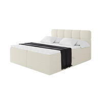 BOXBETT mit Matratze H4 - FAMA - 120x200 cm Beige Quelle - Sandfarben, Holzwerkstoff (120/200cm) - ALTDECOR