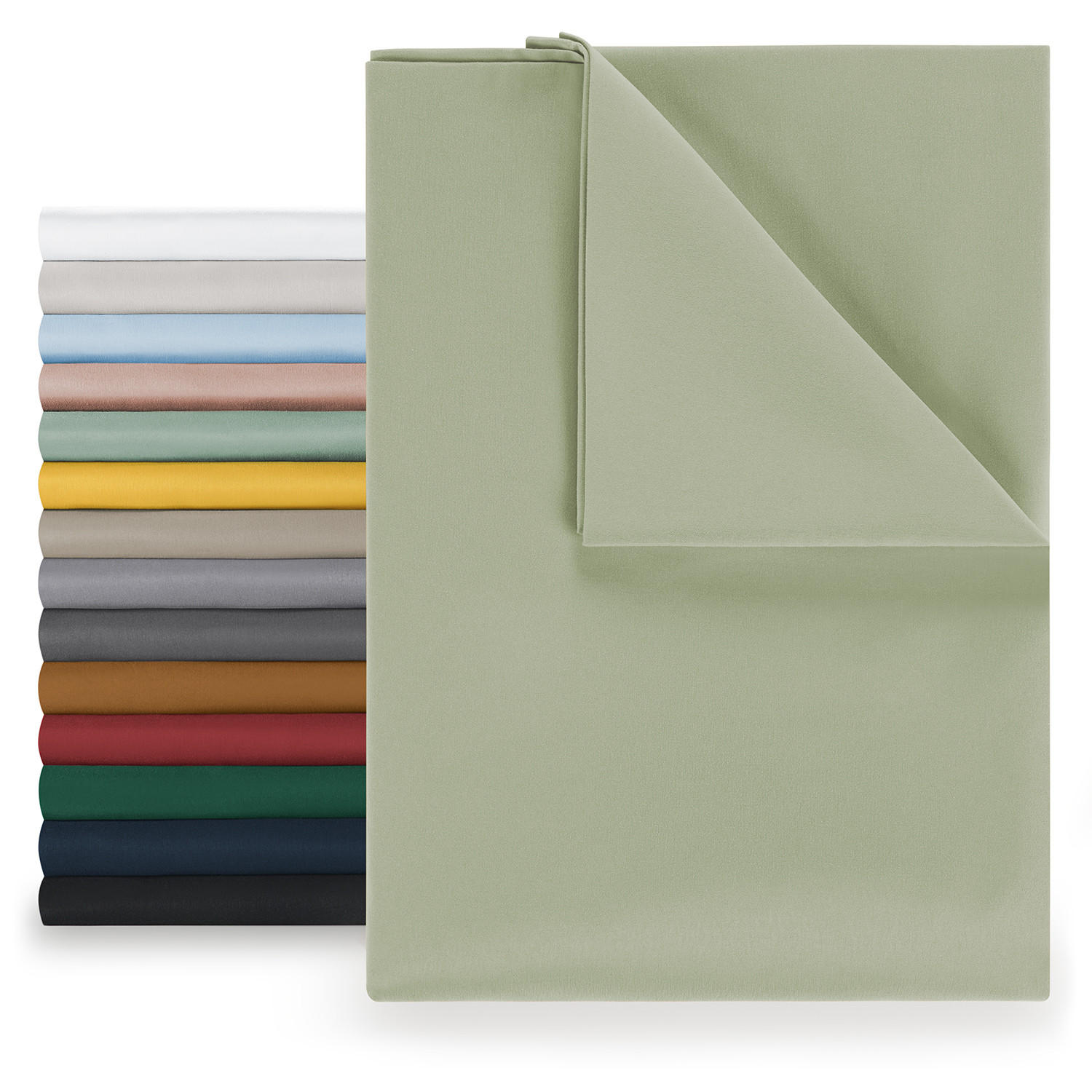 BETTTUCH ohne Gummi 240/275 cm, in Hellgrün - Hellgrün, Textil (275/240cm) - Blumtal