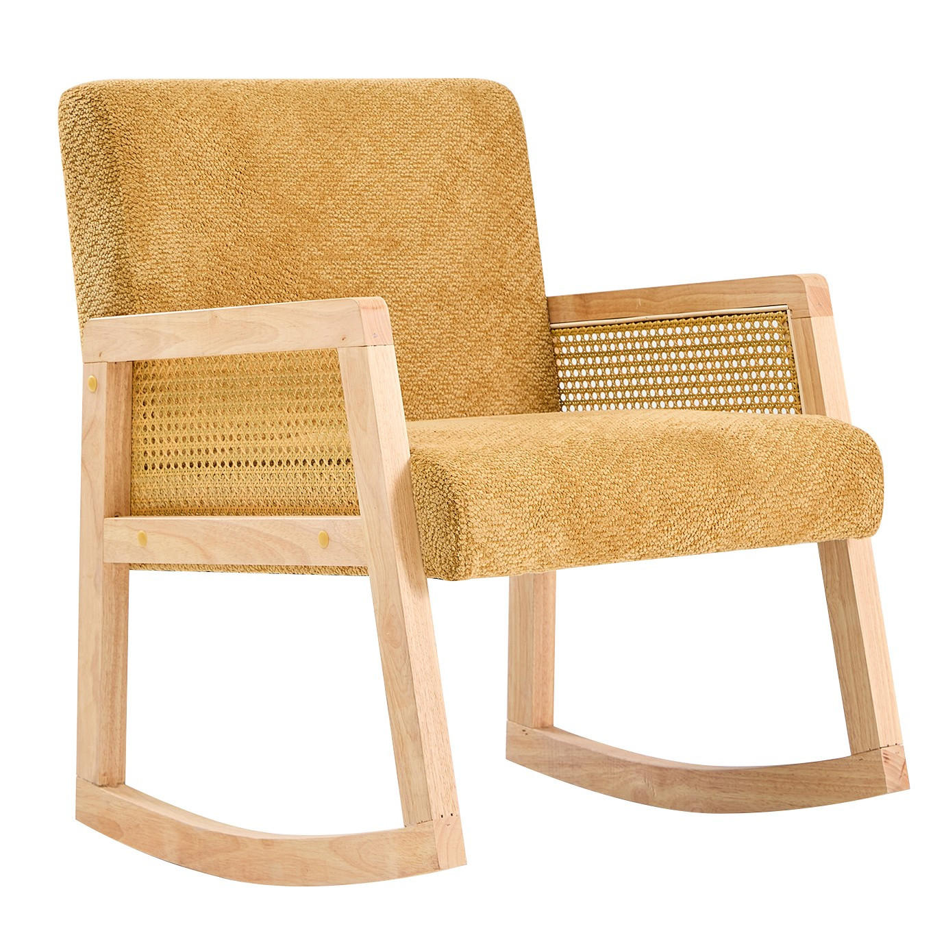 SCHAUKELSTUHL Holz Rattan Gelb - Gelb, Holz (59/76/67cm) - Nordlys