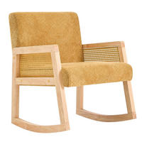 SCHAUKELSTUHL Holz Rattan Gelb - Gelb, Holz (59/76/67cm) - Nordlys