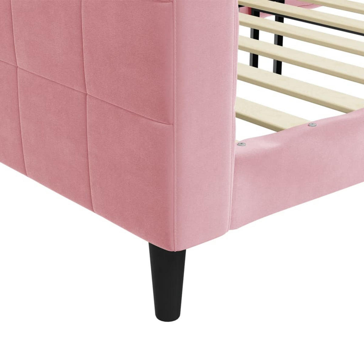 TAGESBETT Rosa 90/200 Cm Samt - Rosa, Textil (90/200cm) - vidaXL