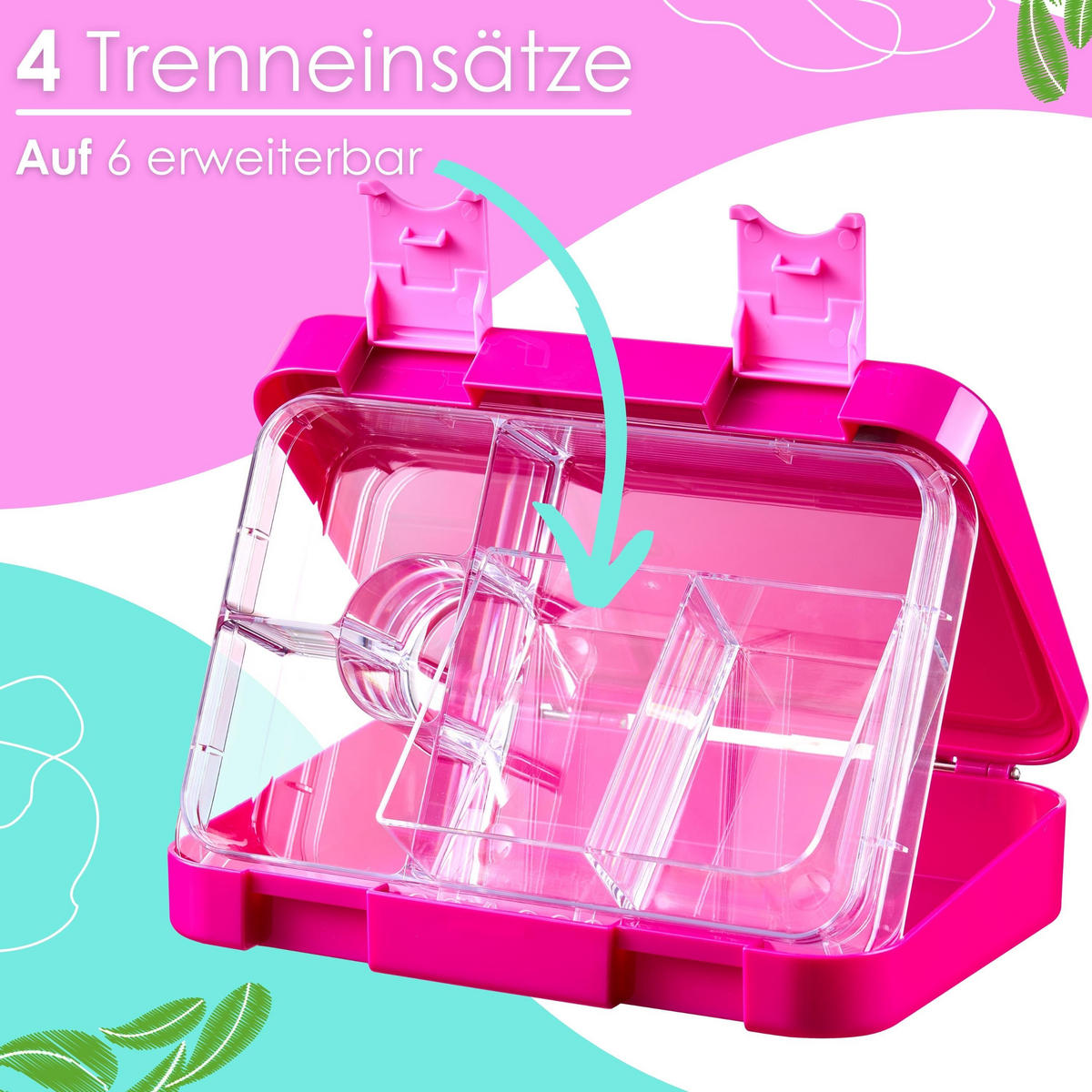 SNACKBOX mit Klick-Verschluss BPA-Frei Tritan Pink - Pink, Kunststoff (15/4.5/21cm) - Ecosa