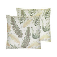 DEKOKISSEN 2er-Set Grün 45/45 cm Rhapis - Grün, Textil (45/45cm) - Beliani