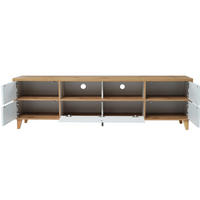 TV-LOWBOARD in Weiß und Holzoptik mit Türen und Fächern 175/37/51 cm - Weiß, Holzwerkstoff (175/51/37cm) - Redom