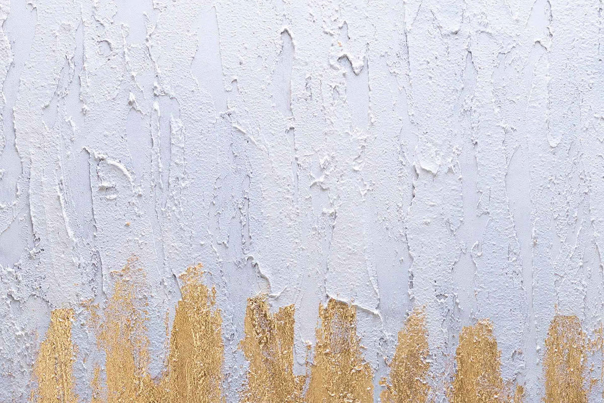 ACRYLBILD HANDGEMALT 80/80 cm - Beige/Goldfarben, Textil (80/80cm) - KUNSTLOFT