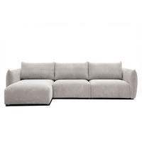 ECKSOFA TAUER 5-Sitzer, weiß - Schwarz/Weiß, Holzwerkstoff/Kunststoff (173/294cm) - Courtois Laville