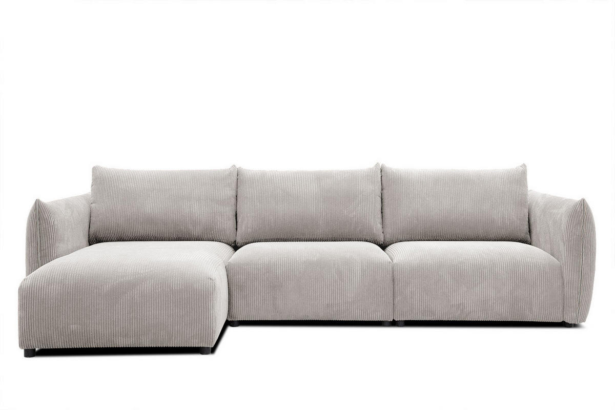 ECKSOFA TAUER 5-Sitzer, weiß - Schwarz/Weiß, Holzwerkstoff/Kunststoff (173/294cm) - Courtois Laville