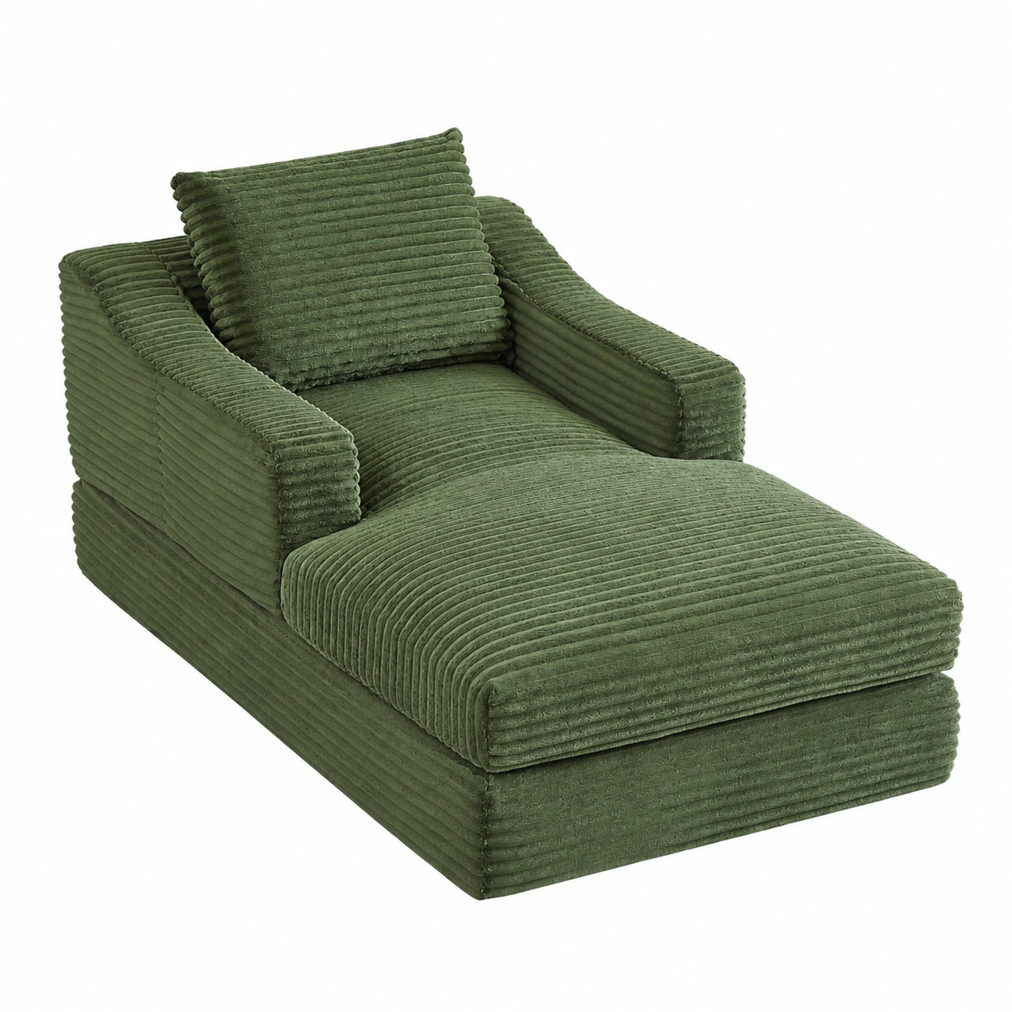 SESSEL ausziehbar Grün mit Doppelschicht-Design - Grün, Textil (162/68/100cm) - Meubliv